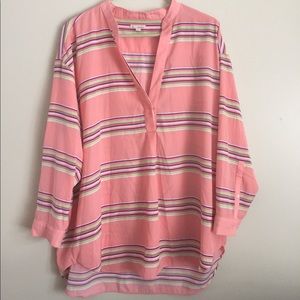 GAP oversized peach striped blouse